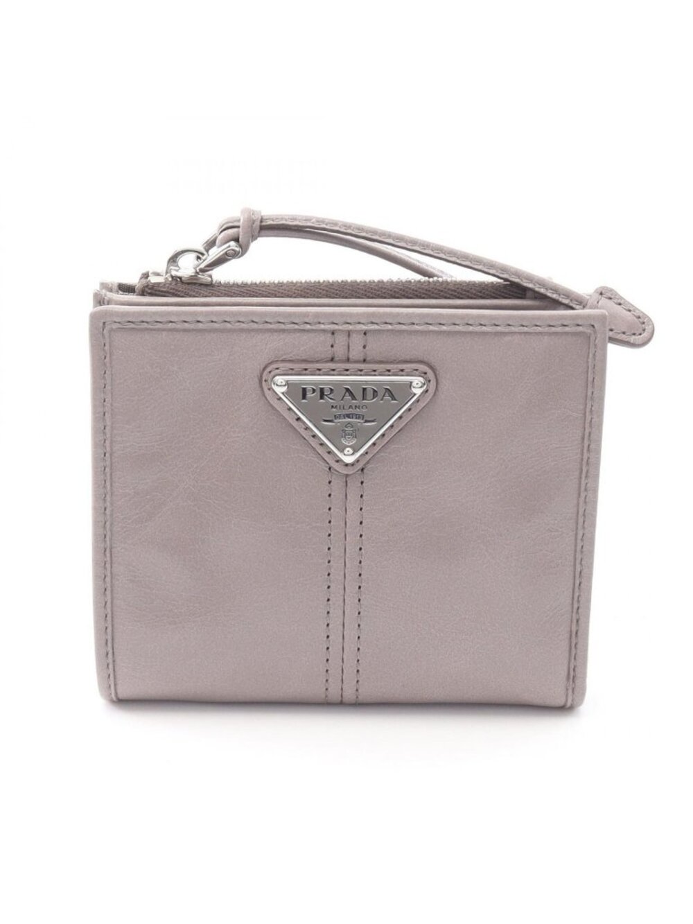 Prada Bifold Wallet Soft Lux Gray Leather